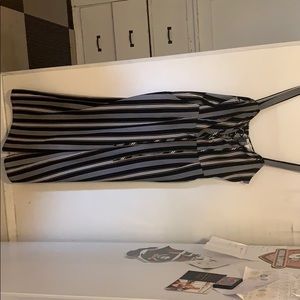 Black, yellow and white stripe Jumpsuit